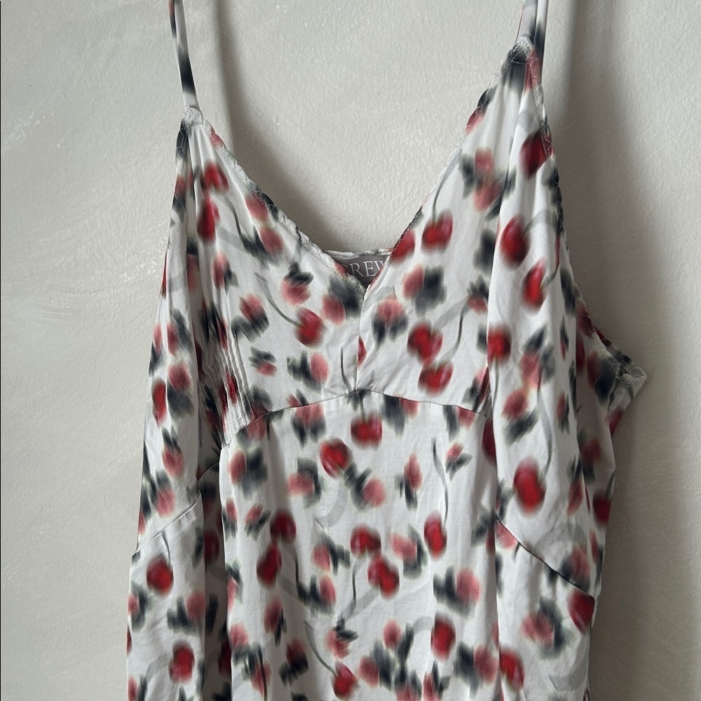 J Crew Soft shine slip dress in blurry cherry print babydoll coquette - Picture 5 of 9